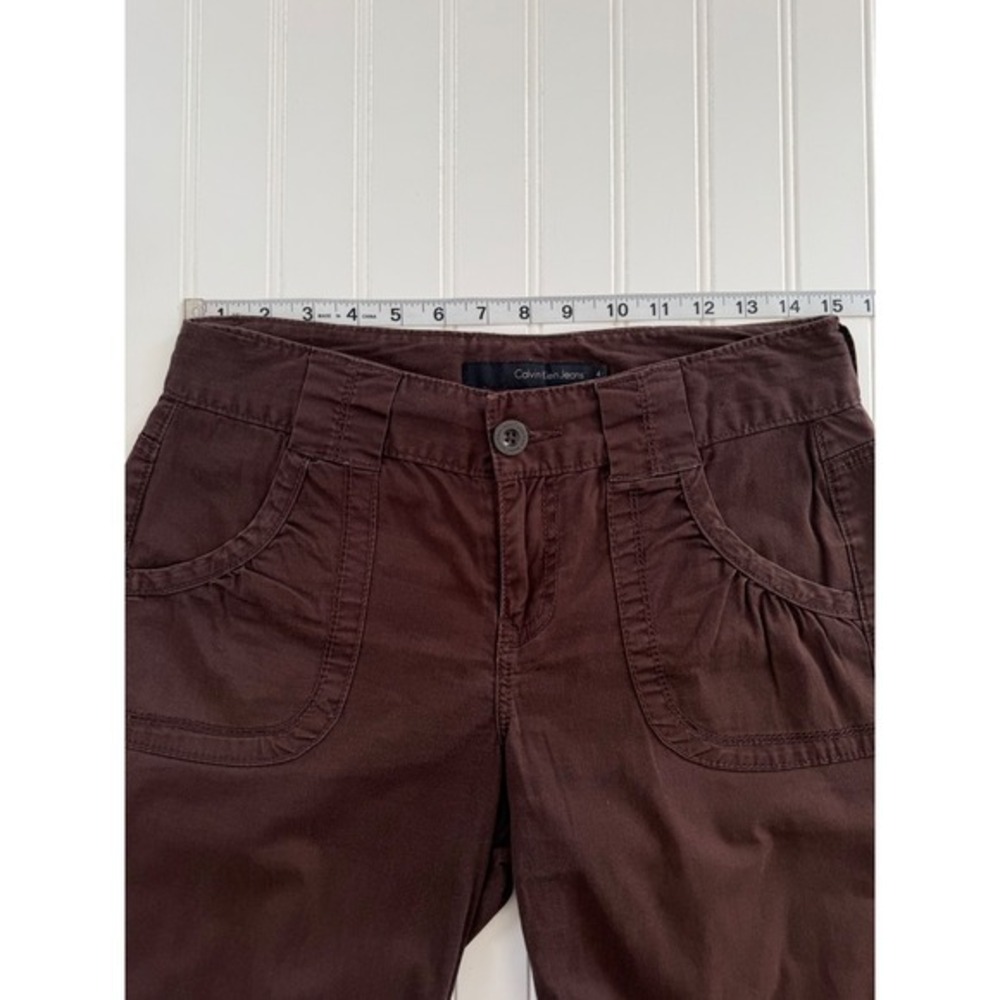 Calvin Klein Jeans Womens 4 Bermuda Shorts Brown‎ Stretch Mid Rise Casual - Picture 4 of 8